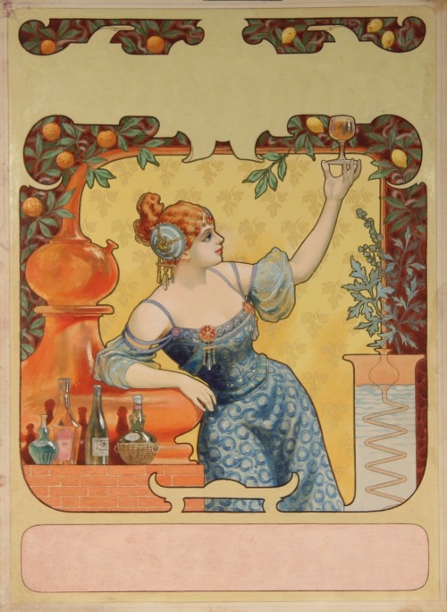 Watercolor and gouache.51 x 37 cm.Affiche avant la lettre.Art by Tamagno.(1851-1933).