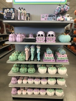 gothiccharmschool:  probably-a-velociraptor:  halloween-things:  It’s happening 😏  At Home 6/28/18  @gothiccharmschool   THREAT LEVEL: PUMPKIN!!! (Awww, look at the stuff for the pastel goths! Welcome to being a target market, peeps.) 