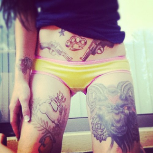 alicasanova:  #sundies #sunday #undies #suicidegirls #tattoos #666 #baphomet #hailsatan