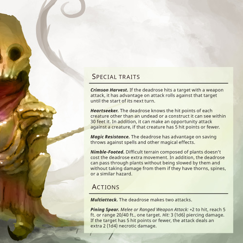 Deadrose Undertaker – Tiny humanoid, lawful evilGuarded by thorns and shaped by passion, the R