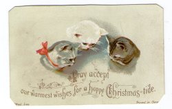 michaelmoonsbookshop:  Pray accept our warmest wishes for a  happy Christmas - tide chromolithograph c1880 printed in Germany 