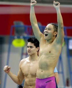 The Men’s  4x200m Freestyle Relay boys had a superb swim, leading the silver medalist by 12 seconds! 