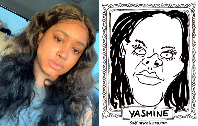 A terrible caricature of Yasmine