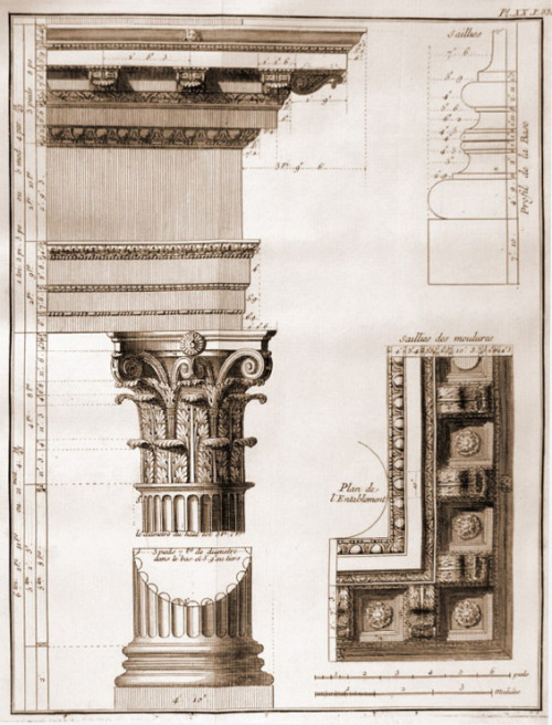 Charles Perrault, Corinthian capitals, Colonnade, Louvre, built 1667-70. Source: RedList, Lessing im