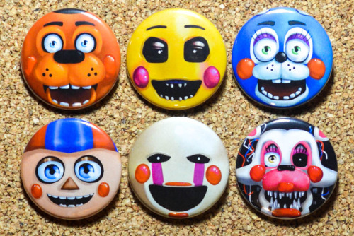 Five Nights at Freddy’s 2 Fan Art Button Set for your backpack—> HEREAll buttons are $1 each or l