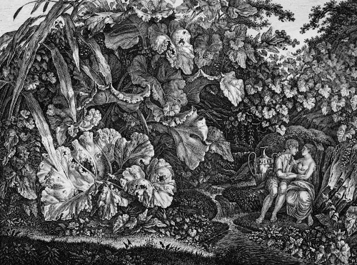 funeral-wreaths:  The forest in German Romanticism  Moritz von Schwind, The Apparition in the Forest, 1823Ludwig Richter, St Genoveva in the Forest, 1847-48Carl Wilhelm Kolbe, Fantastical Tree, 1830, and Lovers in a Grotto, 1830-35  