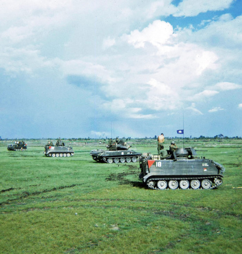 vietnamwarera:Vehicles of 3rd Squadron, 4th Cavalry Regiment, 1969. Visit vietnamwarera.com for more