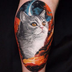 tattotodesing:  Tattoo cat in space  - https://goo.gl/KAtjG0  Kittybaby