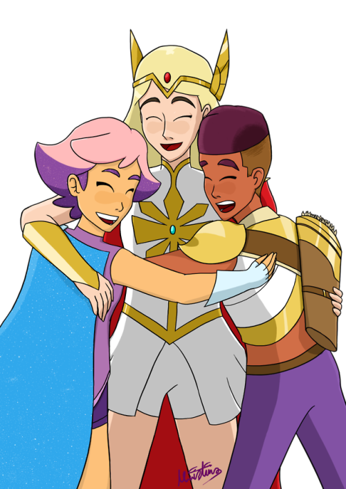 More She-Ra arts. This time of a group hug for the Best Friends Squad!Started sketching this ages ag