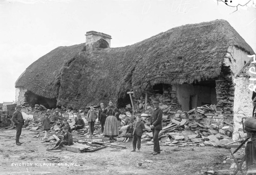 Irish Land WarMathias McGrath’s home in Moyasta, County Clare after destruction by a battering ram. 1888. Nudes &amp; Noises  