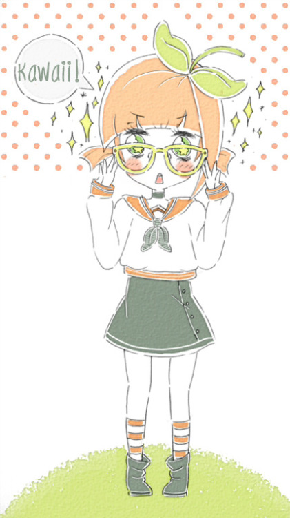 Inktober #3Orenji in her school uniform ^^