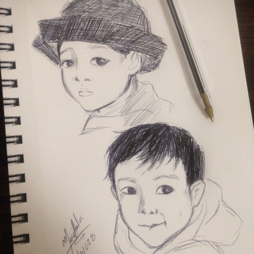 Ballpoint sketches of baby Jackson (Shoutout to Jackson&rsquo;s mom for sharing these adorable p