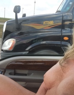 txwife:  texas-girl-2014:  Texas-girl-2014 Road trip and playing around with the truckers  Ha nice, bet that’s fun:)  Cool chics show truckers their tits&hellip;. keep it sexxxy.