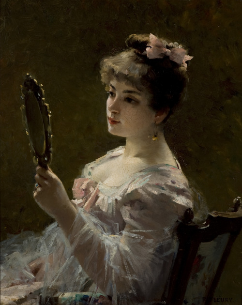 pintoras:Fanny Fleury (French, 1848 - 1920): The Coquette (via Warrnambool Art Gallery)