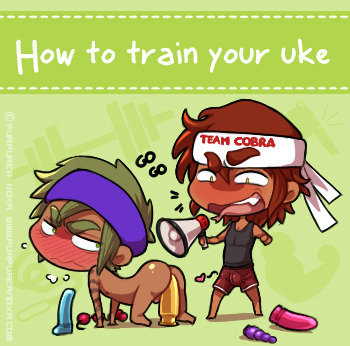 purpureanoxa:How to train your ukeENG: 5 rules to train your uke!1) Get the right tools2) Set a time