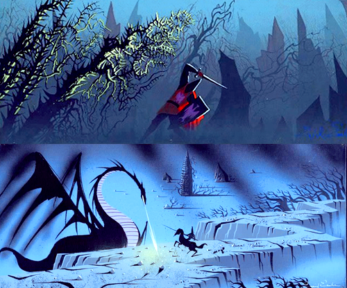 :  Concept art for Disney’s Sleeping Beauty. 