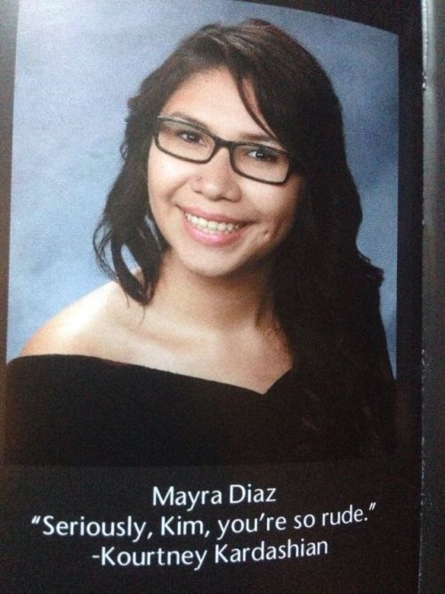 tyleroakley:tiktok-itsaclock:fiftyshadesofugly:We just got our yearbooks and these are my fav quotes