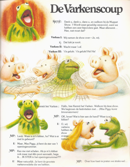 Another day, another scan from my ol’ The Muppet Show Book.Pigs are taking over. Behold the decidedl