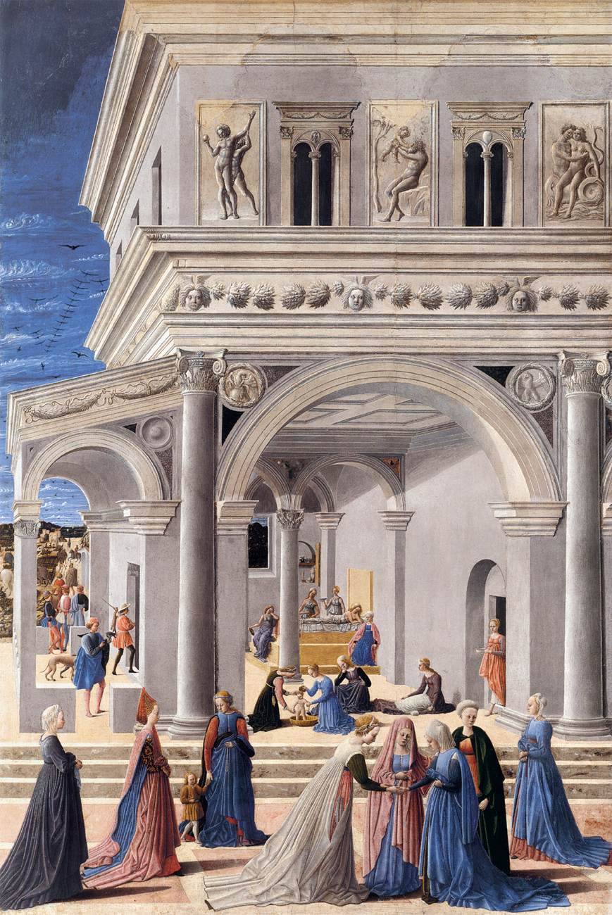 allegoryofart:  The Birth of the Virgin, Fra Carnevale, 1467