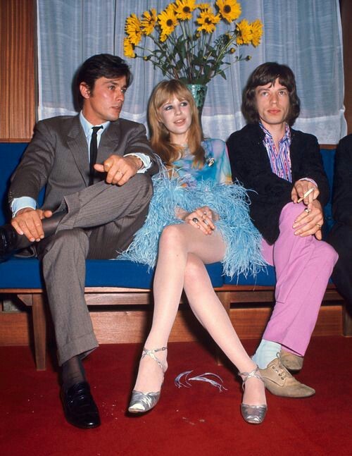 vintagedreamx - Alain Delon, Marianne Faithfull & Mick Jagger,...