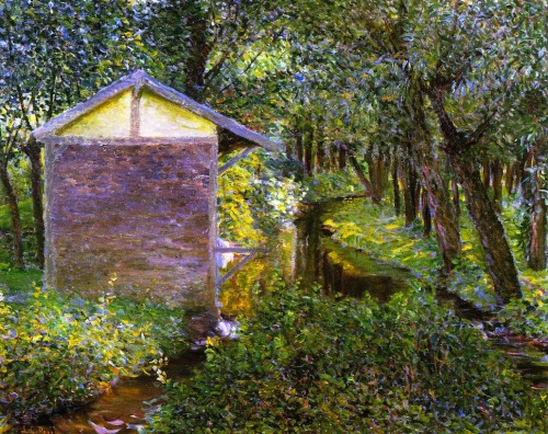 Brook and Wash House, Giverny - Lilla Cabot PerryImpressionism