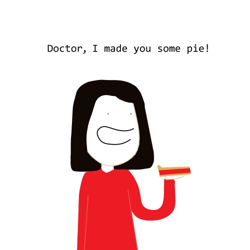 paint-fanduhms: paint-fanduhms: An apple a day keeps The Doctor away.  Why doesn’t this h