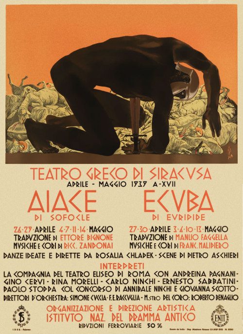 cantigasdetanjaouia:Duilio Cambellotti’s posters for early 20th century productions of ancient Greek