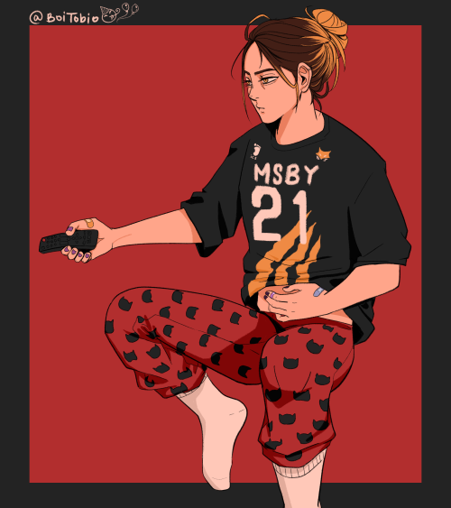 boitobio:It was my birthday yesterday!! :D so i drew kenma in my outfit for the day ehehhe &lt;3