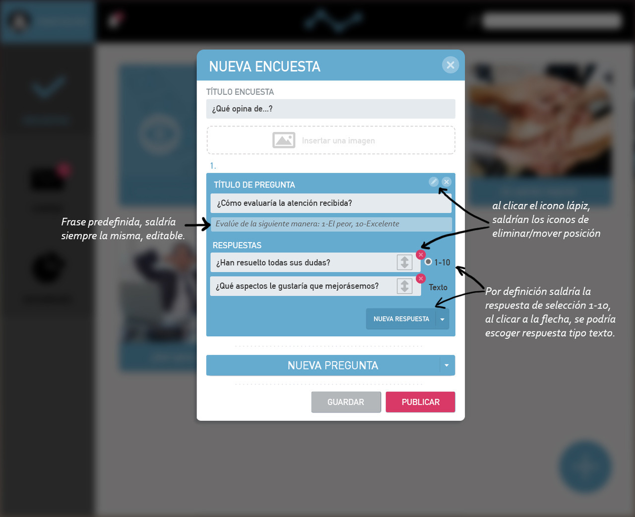 UX/UI, diseño de aplicación para creación de Encuestas, aplicando una buena interfaz de usuario, para facilitar su utilización y que sea intuitiva.