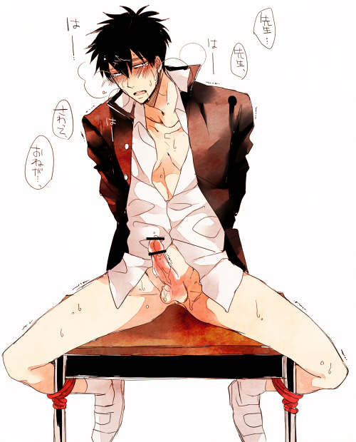 hentaiyarou:  銀魂ログ05 I. "Sensei... sensei, touch me, please..."  II. "Shiiiit." 
