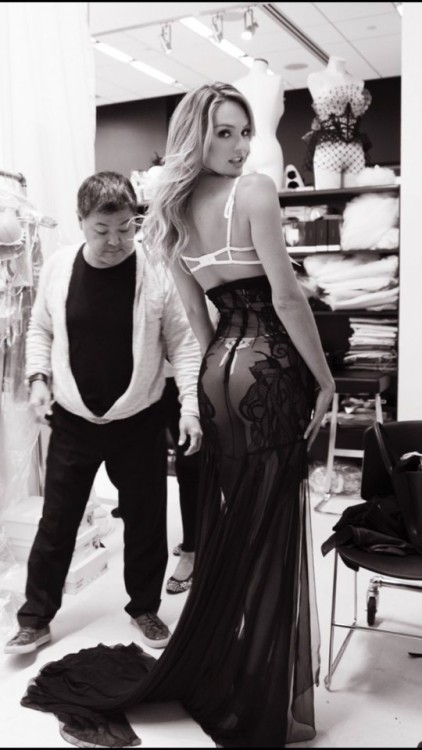 Candice Swanepoel fitting for the Victoria’s Secret Fashion Show “Angel Ball” segment.