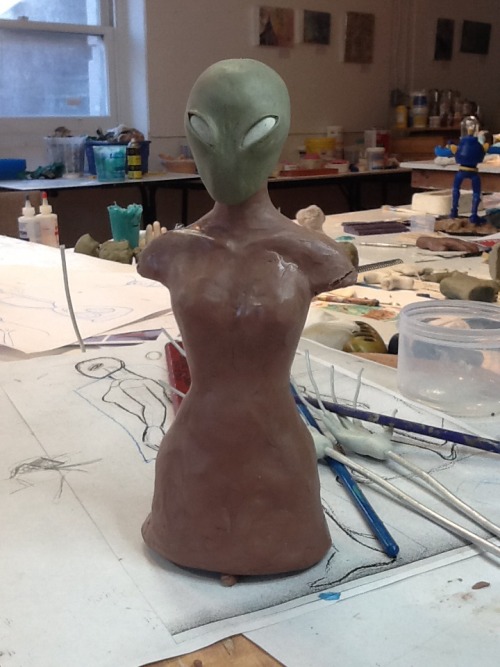 Working on my character for animation modelling course (moving onto stop-motion animation course)!