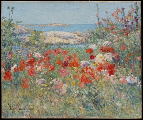 calmerra:  Childe HassamCelia Thaxter’s Garden, Isles of Shoals, Maine, 1890Oil on canvas45.1 x 54.6