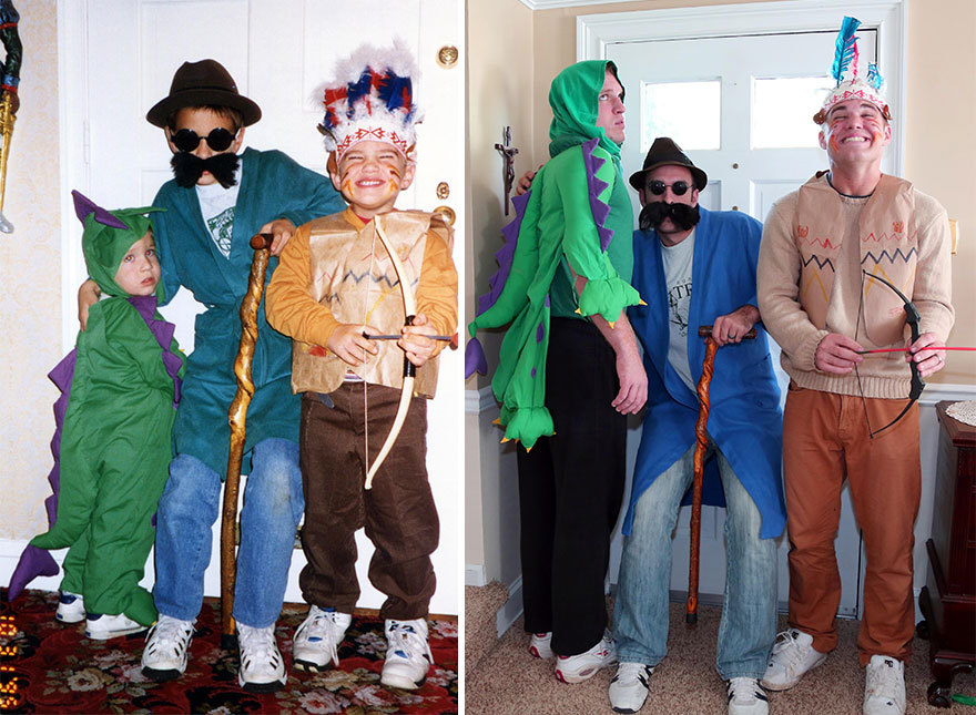 boredpanda:  Three Brothers Recreate Their Weirdest Childhood Photos As A Gift For