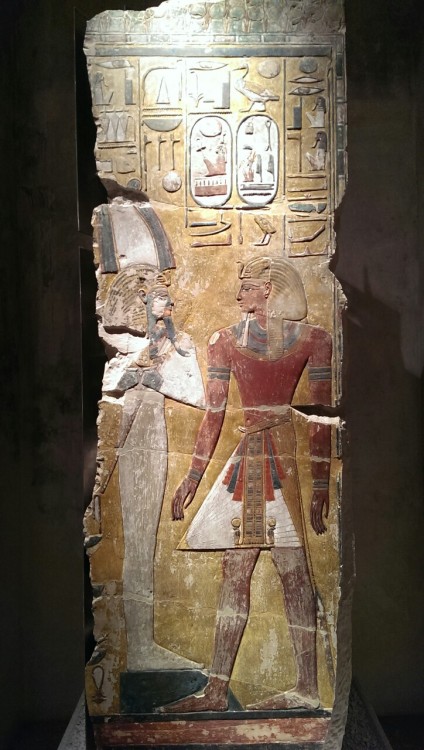 King Seti I in front of the god Osiris,