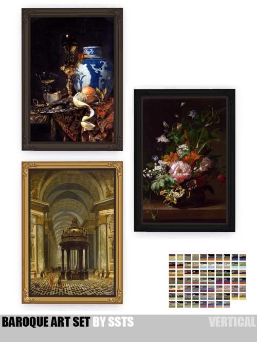 strangestorytellersims:strangestorytellersims: BAROQUE ART SET by SSTS New mesh Base game compatible