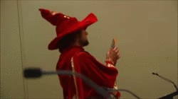 lifath:  Rincewind stumbles upon a discworld book. And then proceeds to give Terry Pratchett a piece of his mind. From Run Rincewind Run.