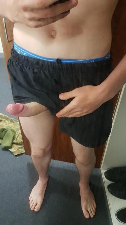 monsterdickted: AussieMGonWild just submitted this telling me “These shorts might be to short&