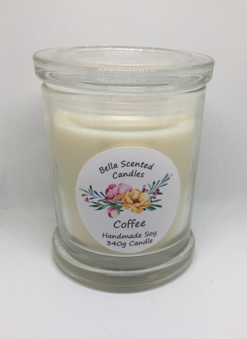 yourcoffeeguru: Coffee Soy Large Glass Candle //  BellaScentedCandles