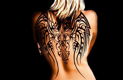 Black angel wings tattoo designs