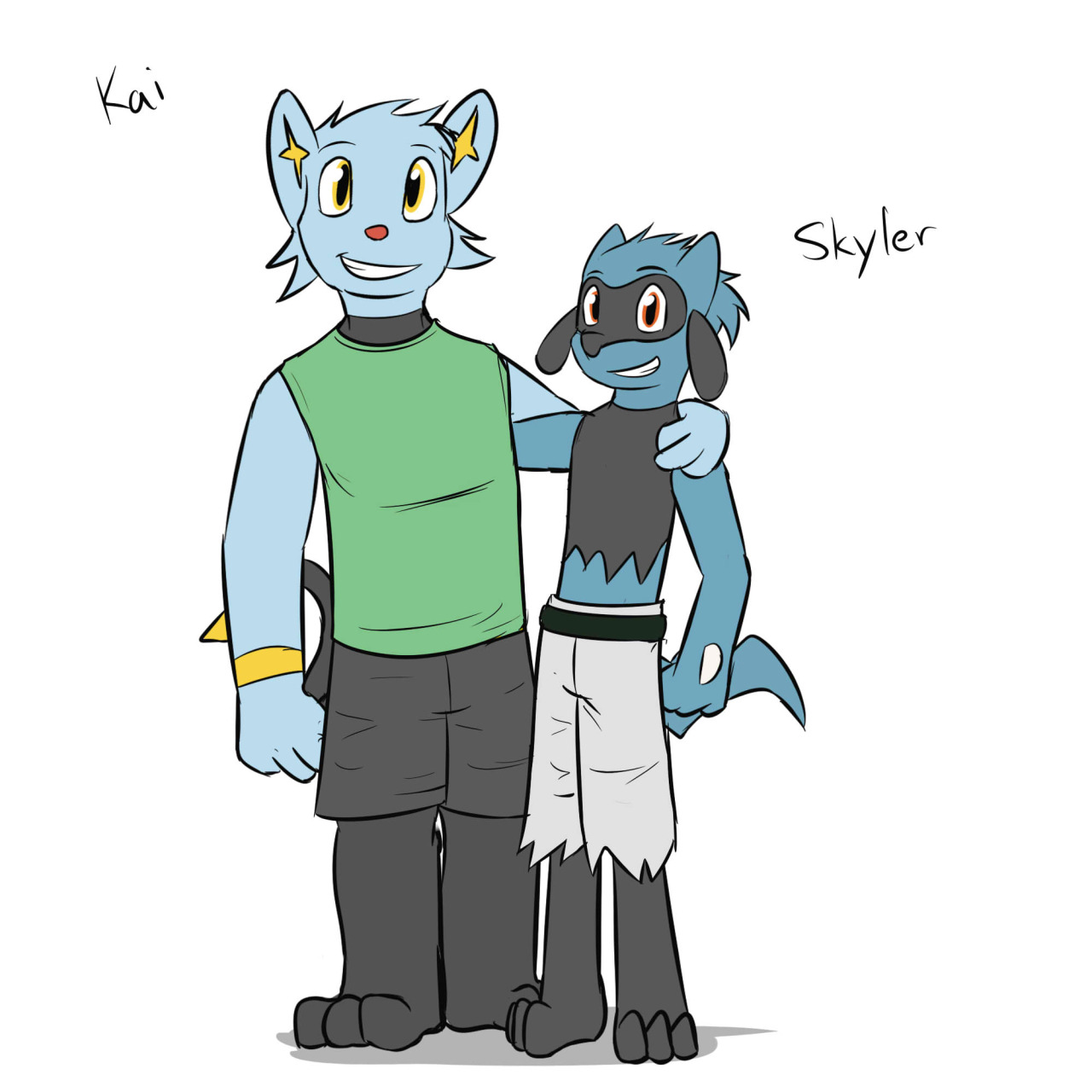 Pokemon Mystery Dungeon Explorers Team - Skyler the Riolu and Kai the ShinxRe-draw