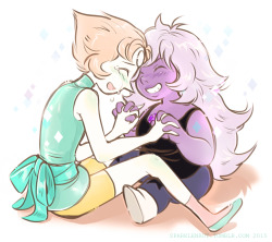 sparklenaut:  Amethyst comforting Pearl is