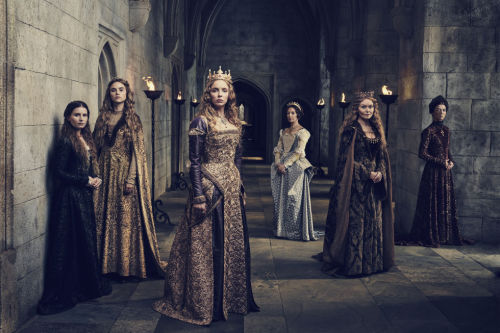 From left: Rebecca Benson as Margaret Plantagenet, Suki Waterhouse as Cecily of York, Jodie Comer as