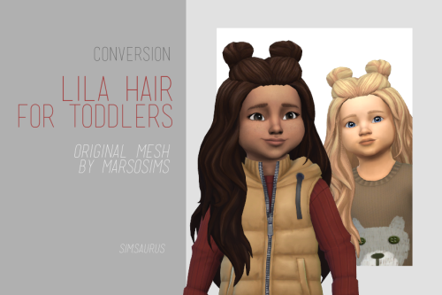 Toddler Hair Conversion ‘Lila’Original mesh by marsosimsINFOToddler verison of the Lila hair b