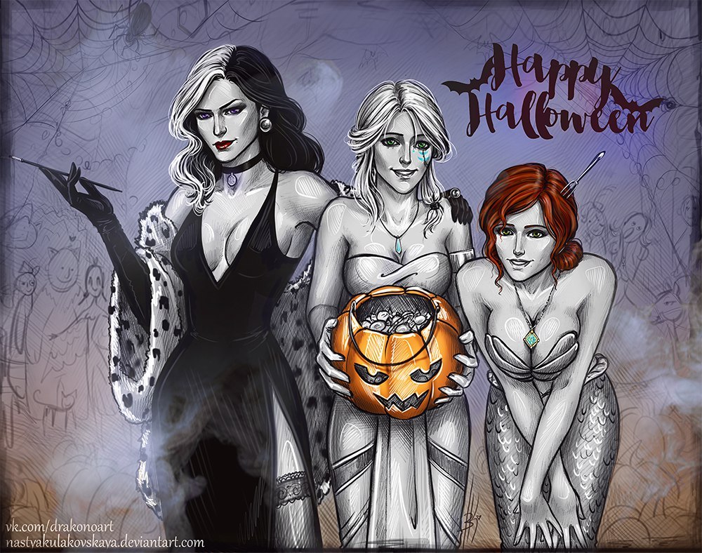 milligan-vick: Halloween Witcherart by Nastya Kulakovskaya Candy as YenniferAnna