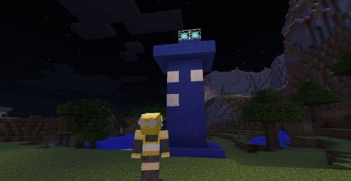 Minecraft Rin finally experiences the wonders of a derp TARDIS.