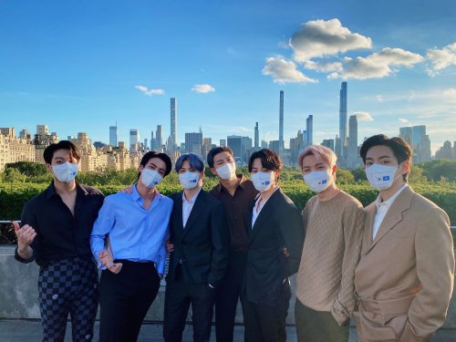 #LouisVuitton House Ambassadors @BTS_twt in New York for #UNGA76. The newly appointed Special Presid