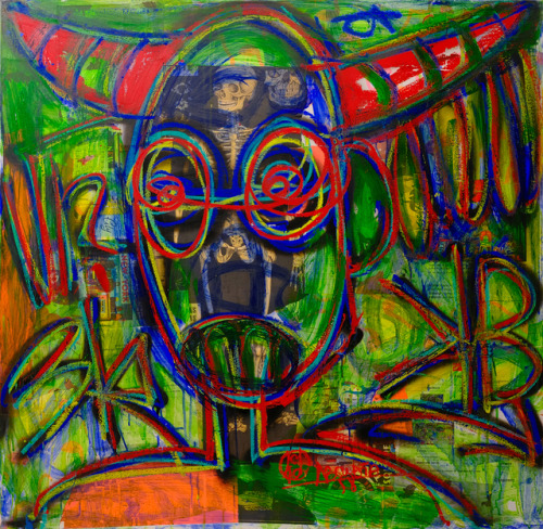 Aboudia (Ivorian, b. 1983)Nouchi Graffiti s'il vous Plaît, 2021Acrylic and Oil Stick on Canvas