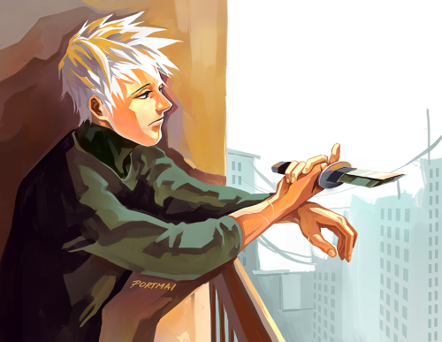 A Kakashi paint done for the prompt: “Kakashi+gold+wistful” from @fuurin-senpai&nbs