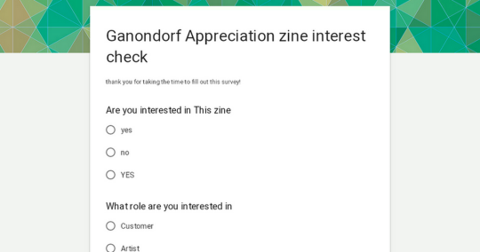 Ganondorf Appreciation zine interest check